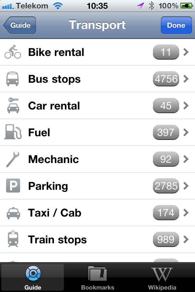 Unter dem Punkt Transport sind weitere wichtige Orte zu finden.