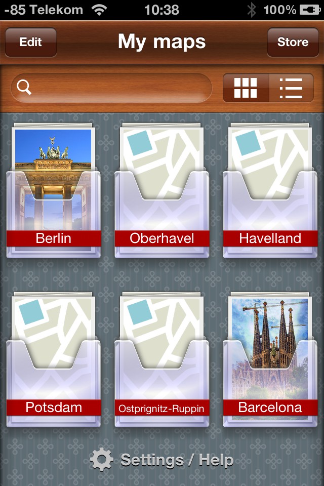 Übersicht über die erworbenen Karten