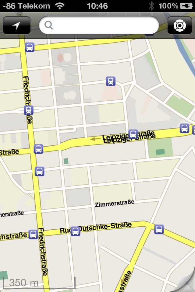 Unschöne Kartendarstellung: Straßennamen tauchen doppelt auf.