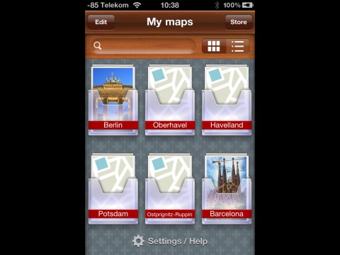 &Uuml;bersicht &uuml;ber die erworbenen Karten