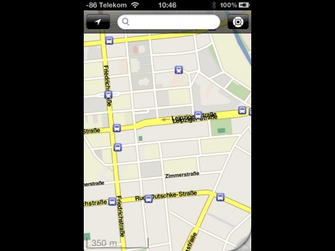 Unsch&ouml;ne Kartendarstellung: Stra&szlig;ennamen tauchen doppelt auf.