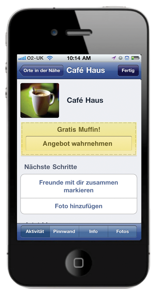 Facebook-Angebote - das Rabattangebot wird per Klick wahrgenommen. (Bild: Facebook)