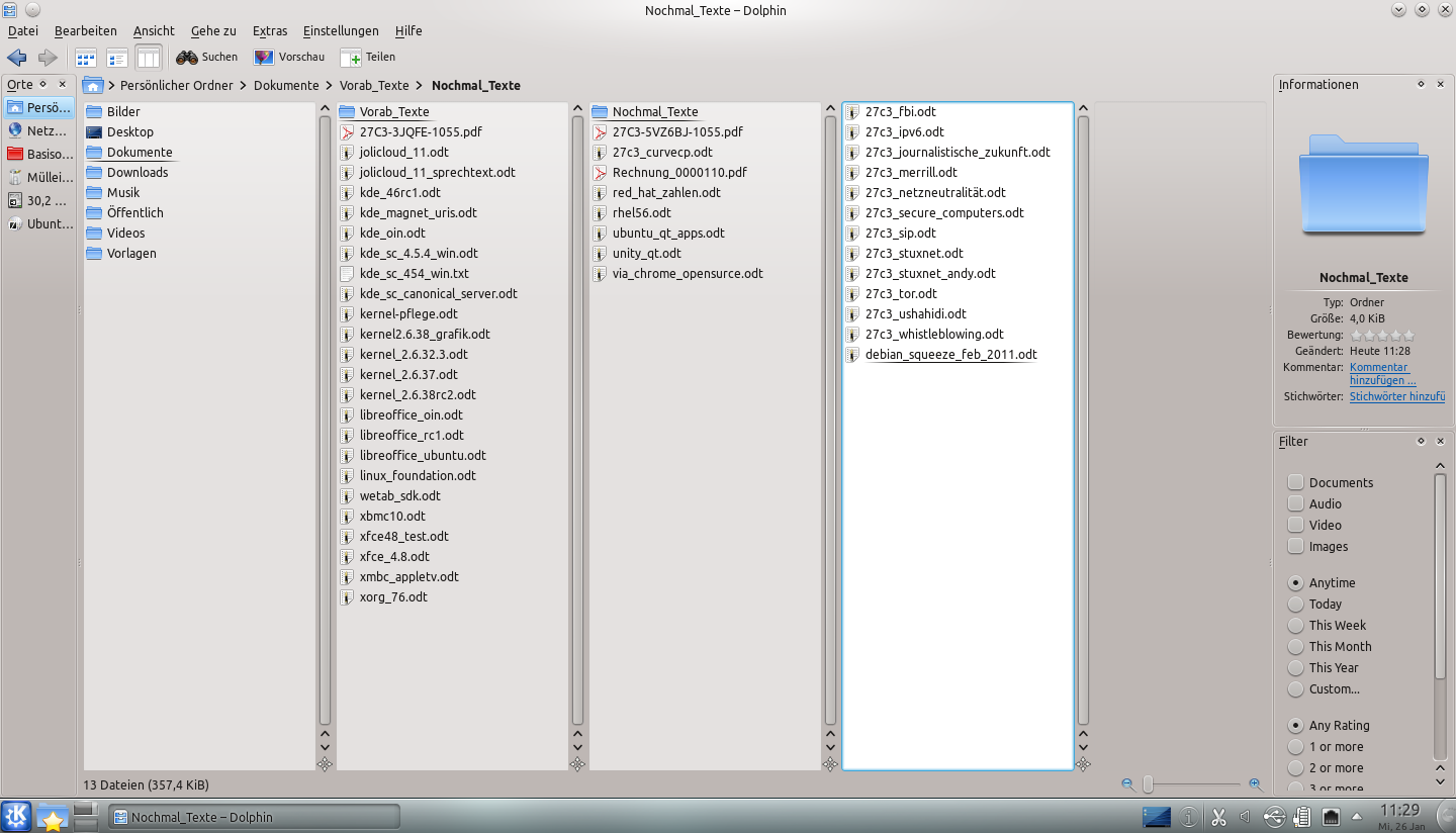 Die Filterfunktionen des Dateimanagers