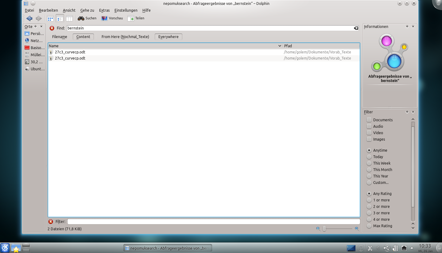 Die Suche per Nepomuk in Dolphin