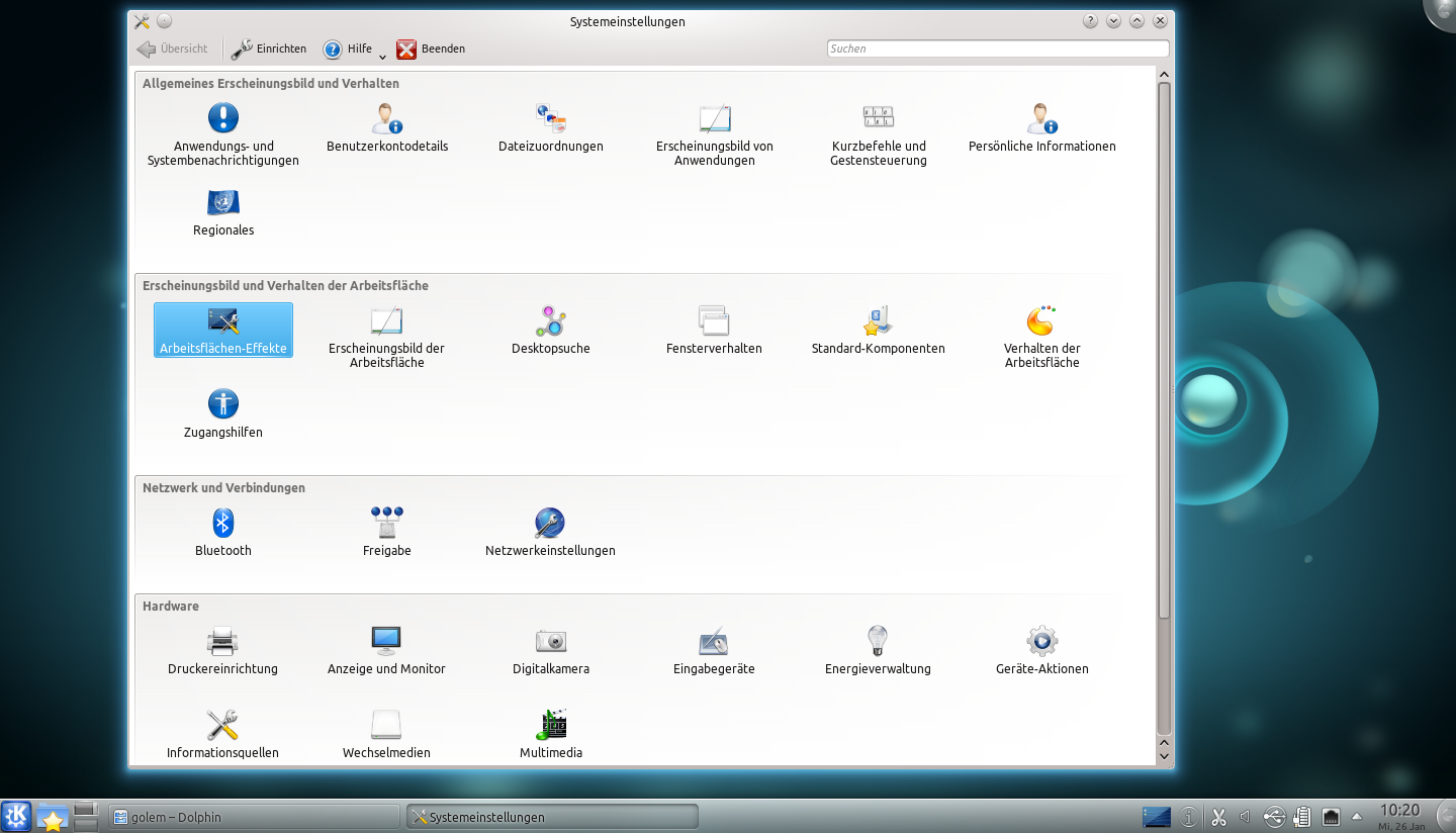 Die Einstellungen in KDE SC 4.6