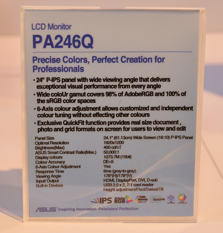 Daten des PA246Q - keine LED-Beleuchtung