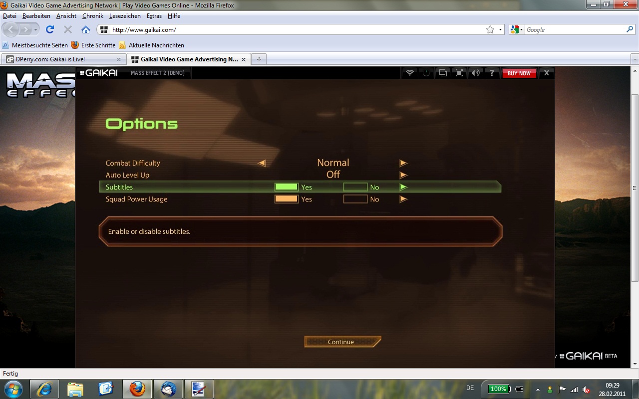 Mass Effect 2 über Gaikai