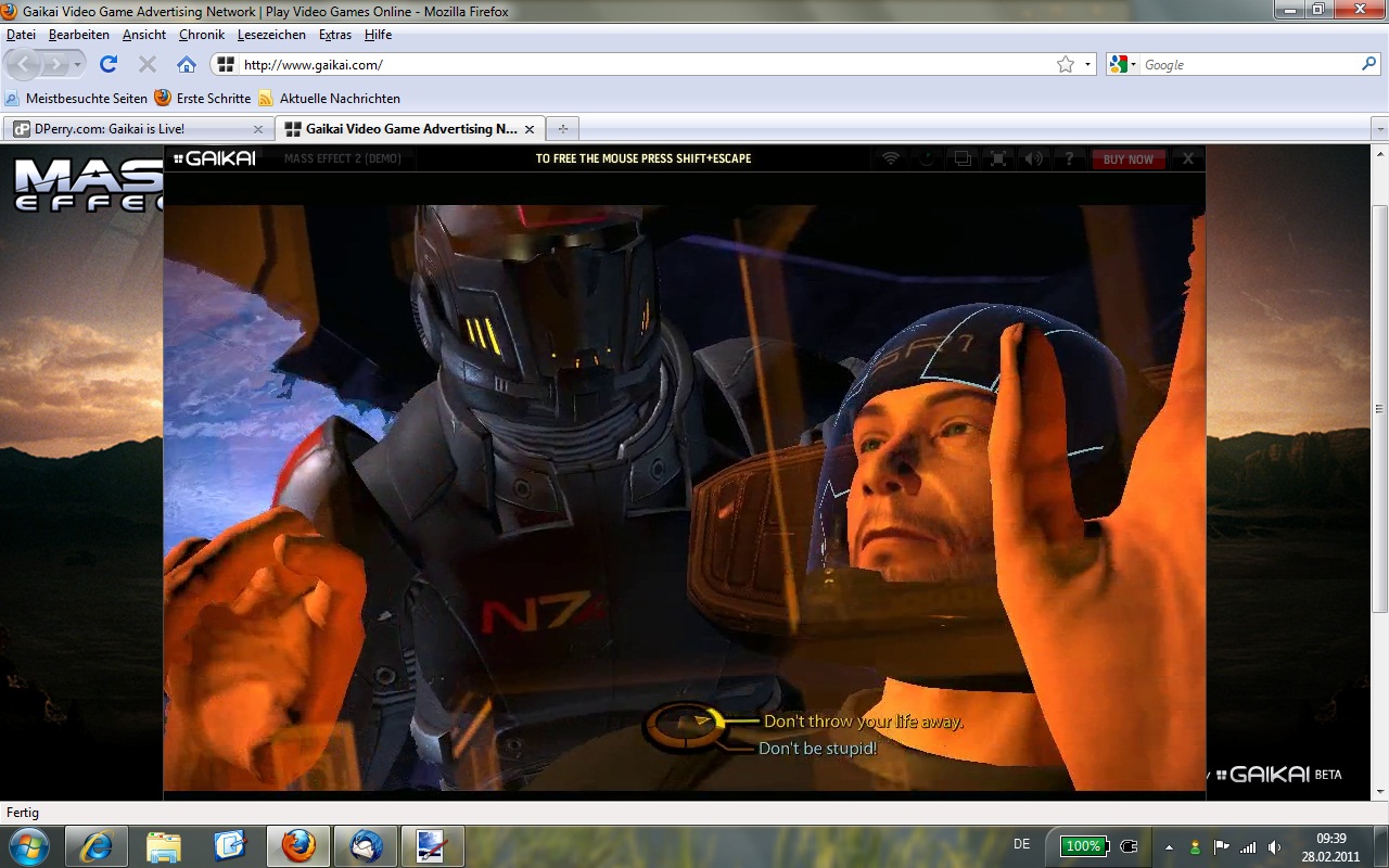 Mass Effect 2 über Gaikai