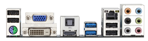 Anschlussfeld des Mini-ITX-Boards