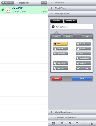 Goodreader - Optionen