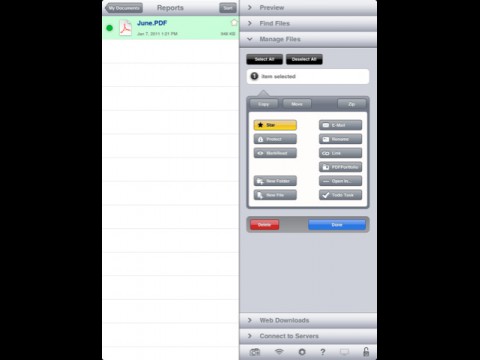 Goodreader - Optionen