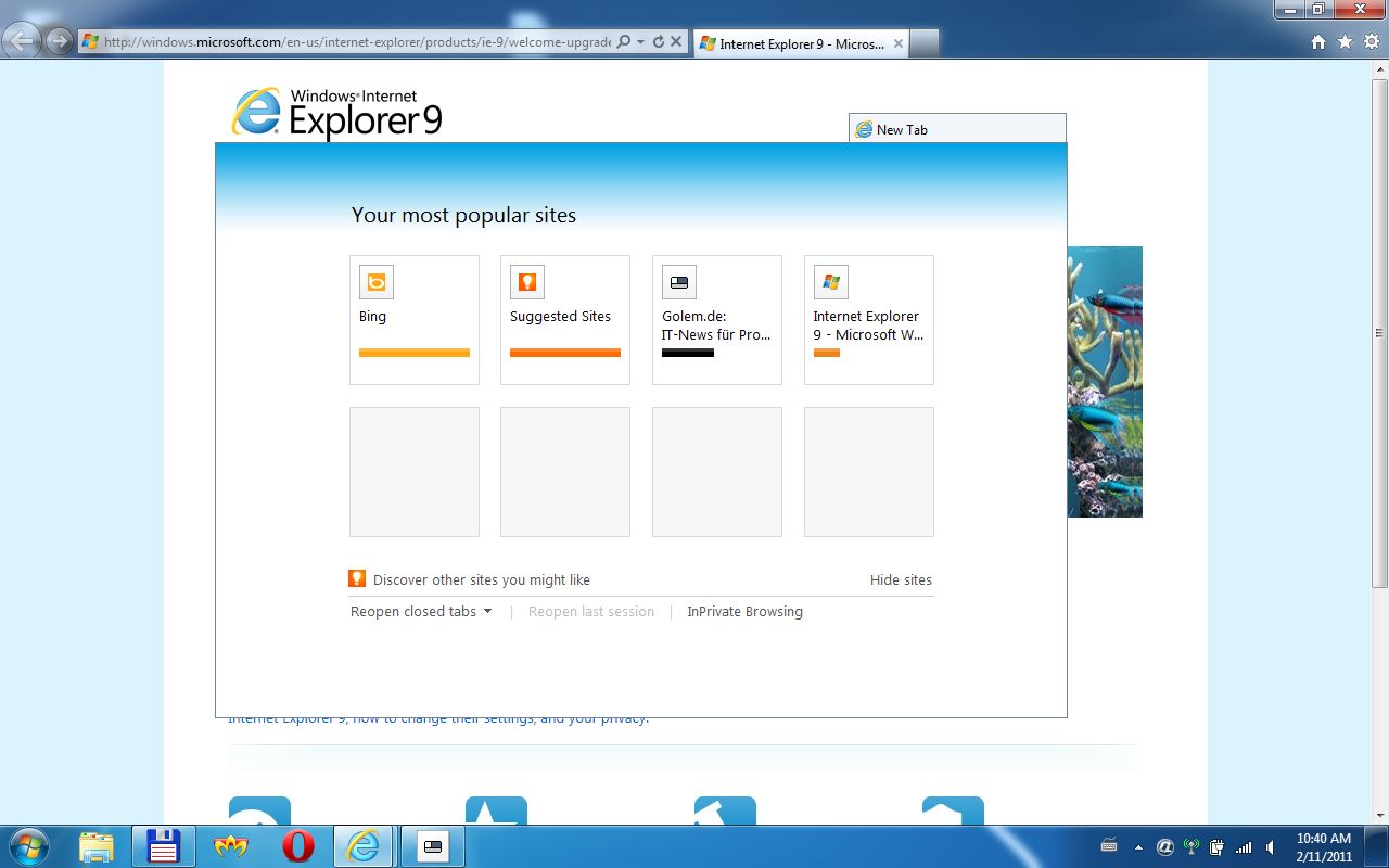 Internet Explorer 9 RC - Tab per Drag &amp; Drop aus der Tableiste gezogen...