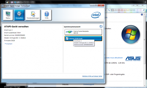 Das DVD-Laufwerk h&auml;ngt am defekten Port 2.