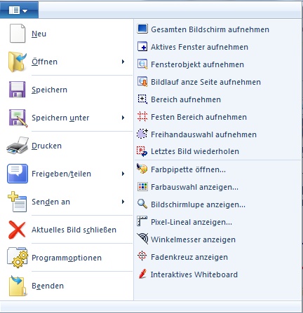 Picpick 3.0 - Menü in deutscher Sprache