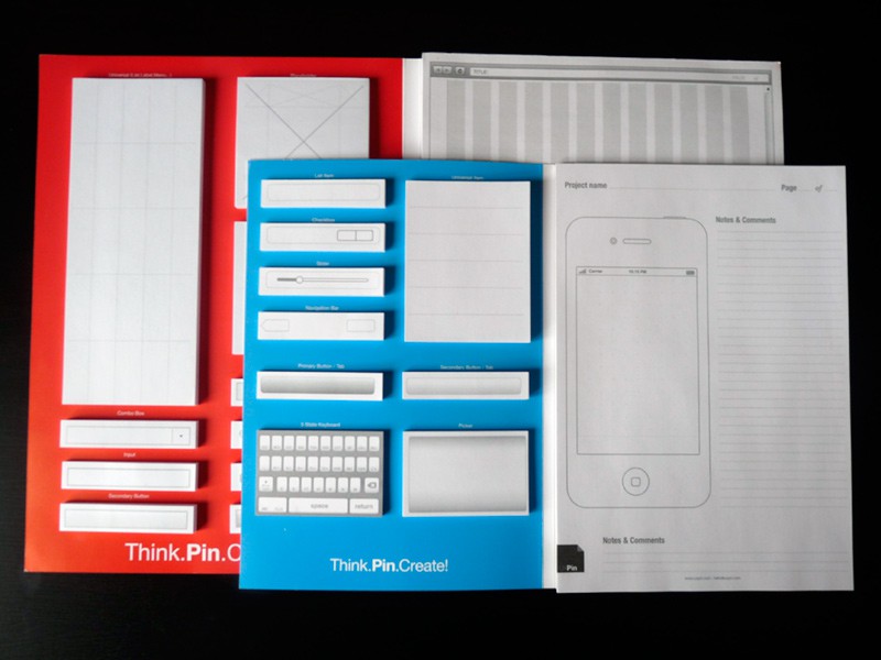 UXPin Portable Kit (rot) und UXPin Mobile Kit (blau)