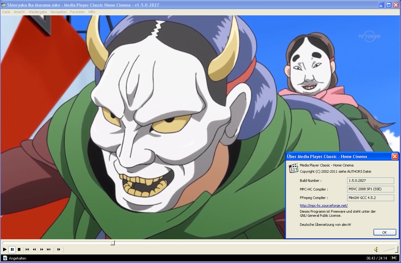 Der Media Player Classic - Home Cinema 1.5.2827
