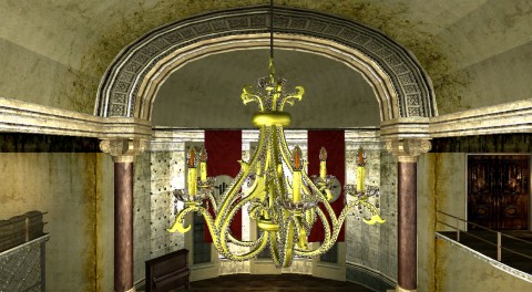 Szene aus Wolfenstein mit Raytracing-Grafik aus der Cloud (Bild: Intel)