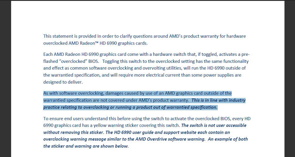 AMDs Statement im Original