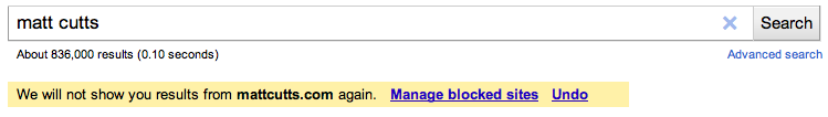 Google - Blockierfunktion