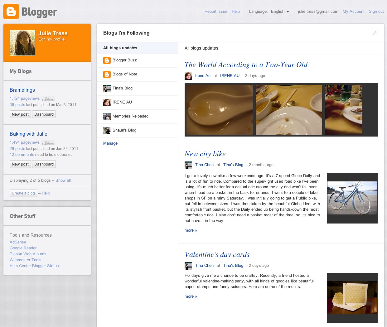 Google Blogger - neues Dashboard