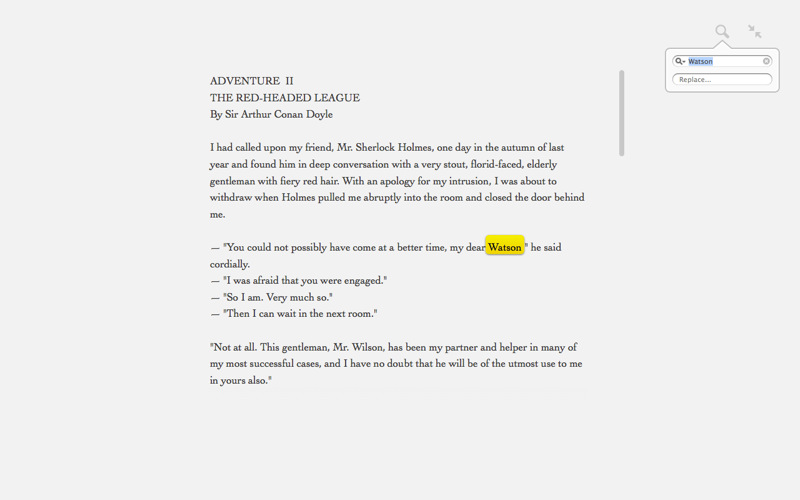 Byword - Suchen- und Ersetzenfunktion