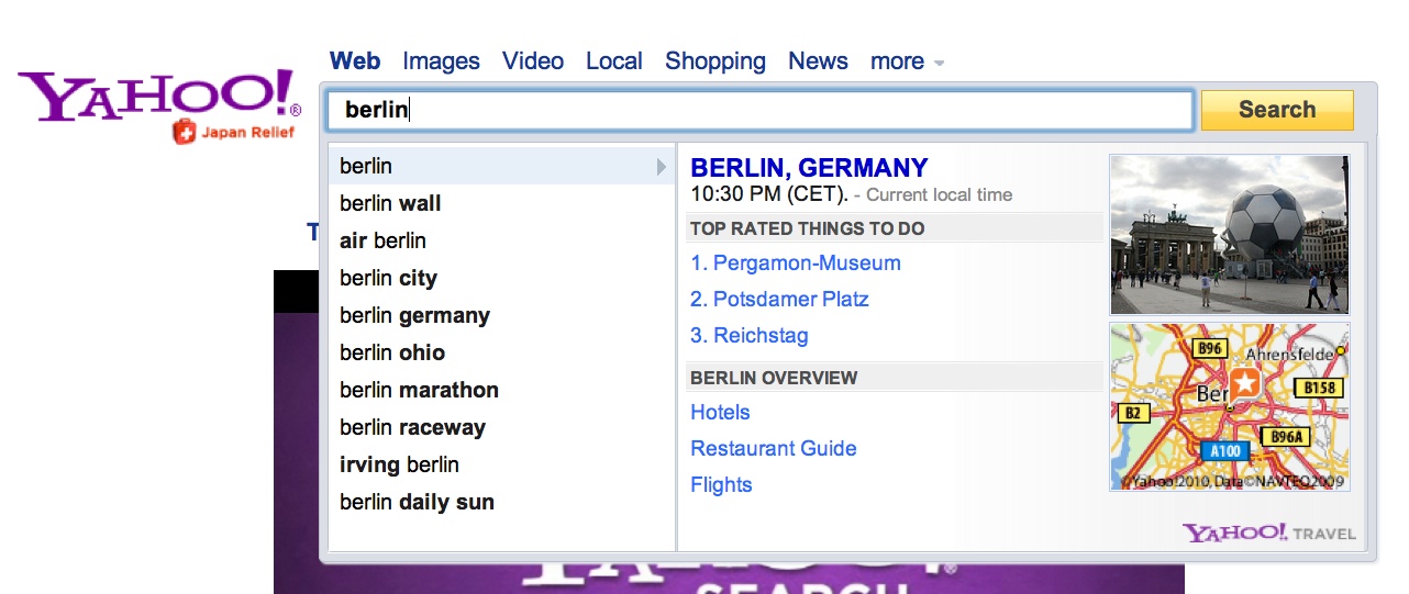 Yahoo Search Direct - Ortssuche