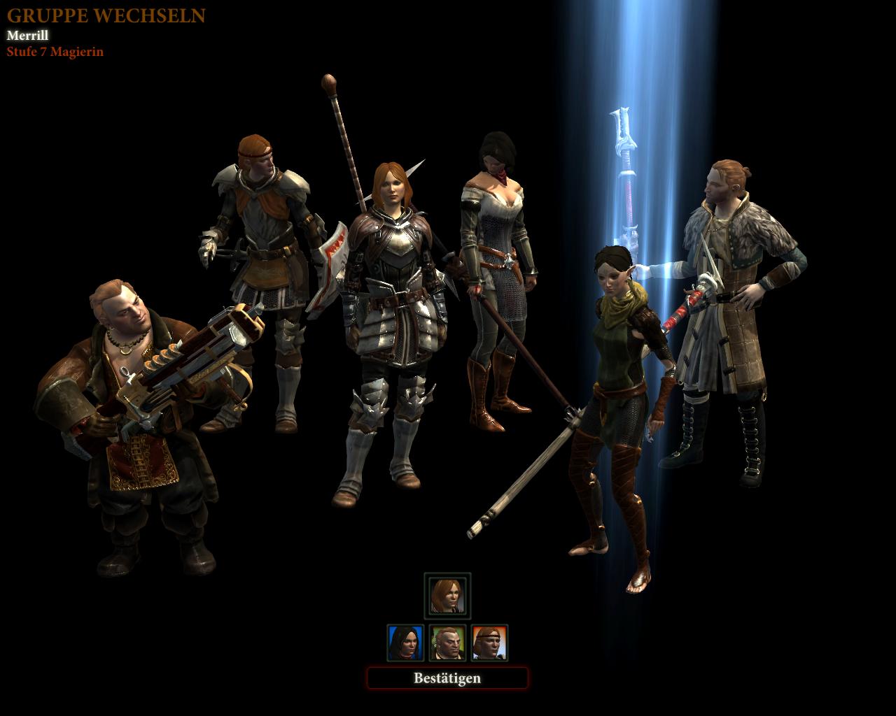 An bestimmten Stellen wählt der Spieler die gewünschten Begleiter.