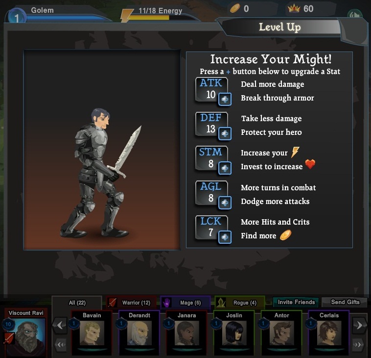 Bei einem Levelaufstieg verteilt der einen Punkt...