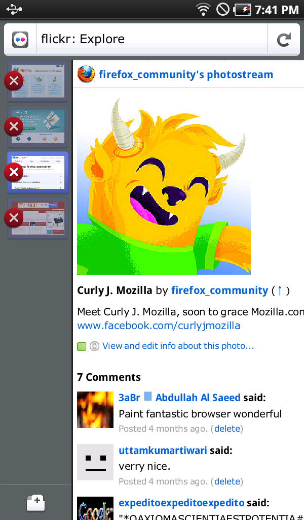 Tabbed Browsing in Firefox 4 für Android