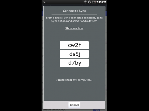 Einrichten von Firefox Sync