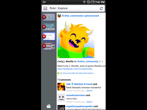 Tabbed Browsing in Firefox 4 f&uuml;r Android