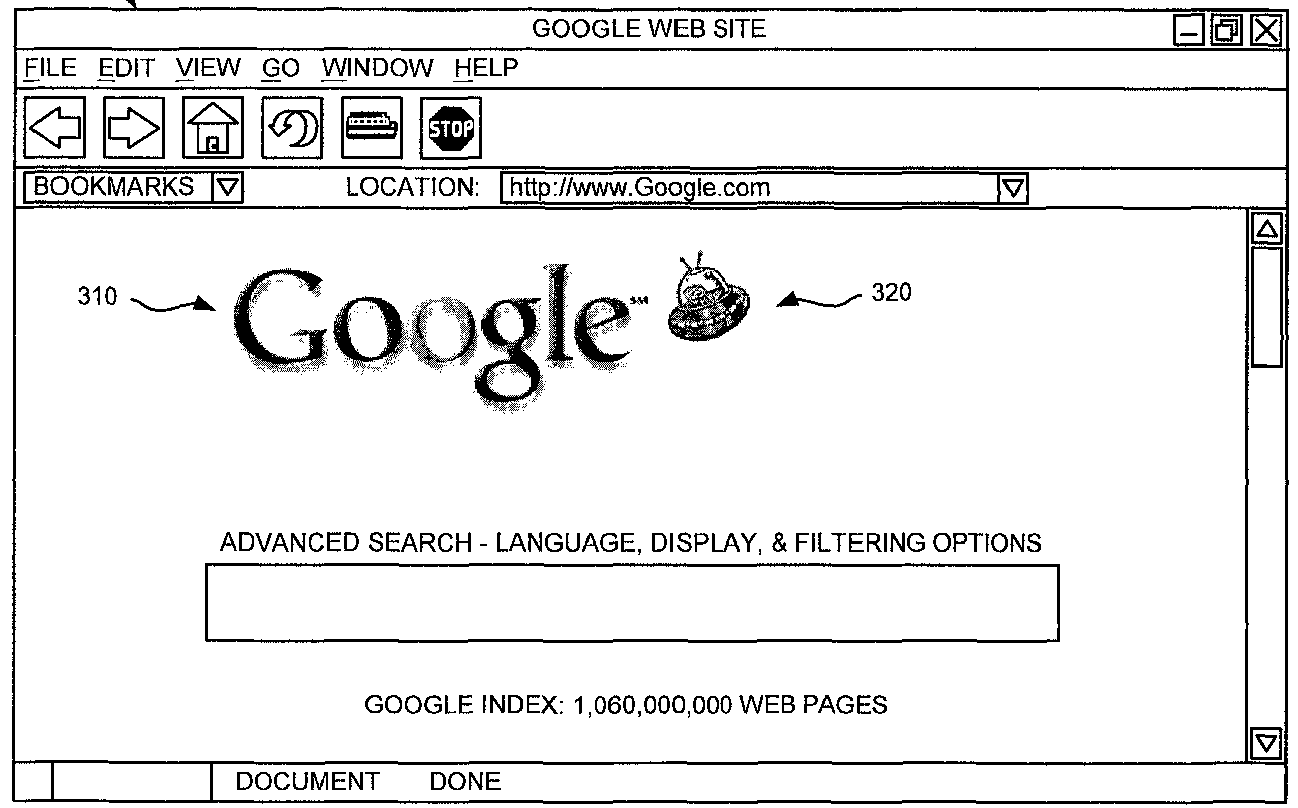 Beispiel für Google Doodles im Patentantrag