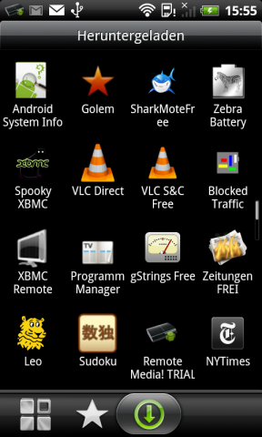 Außerdem können auch nur die heruntergeladenen Apps angezeigt werden.
