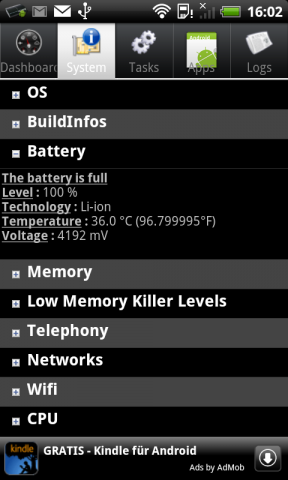 Das Desire S hat einen Lithium-Ionen-Akku mit 1.450 mAh.