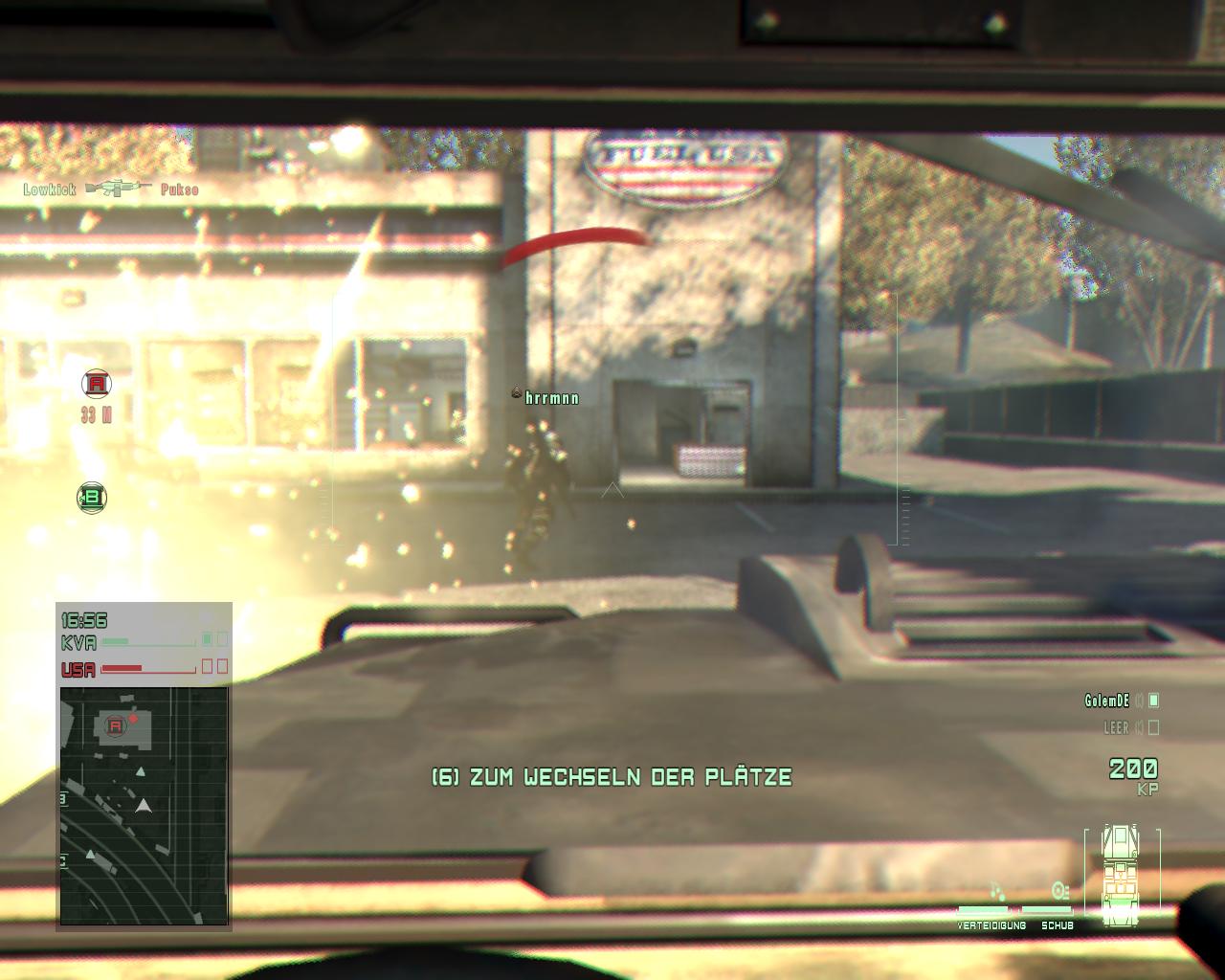 Auf Tastendruck können Spieler die Plätze wechseln.