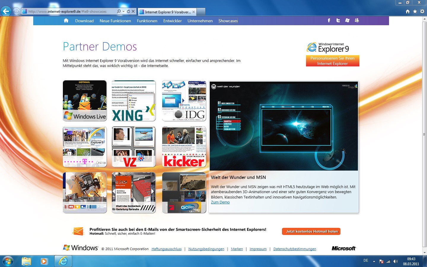 Internet Explorer 9 von Microsoft