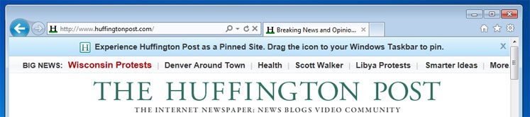 Internet Explorer 9 erlaubt es, Seiten anzuheften.