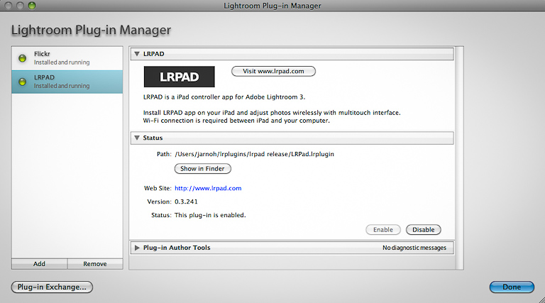 LRPAD - Plugin für Lightroom