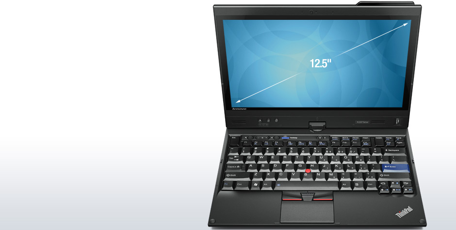 Lenovo Thinkpad X220t. Das Display ist schwenkbar. Oben rechts ist die Position der Mobilfunkantenne zu sehen.