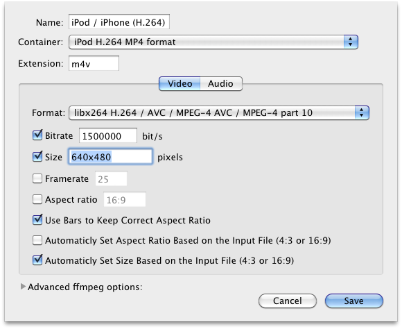 Media Converter  - Konfiguration