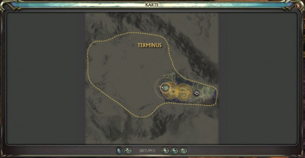 Auf der Karte werden alle entdeckten Questgeber, Orte und Ziele angezeigt.