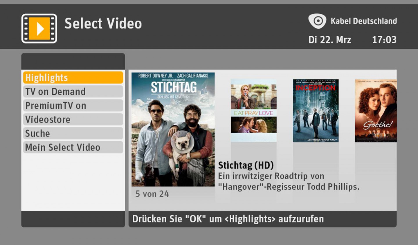 Select Video von Kabel Deutschland
