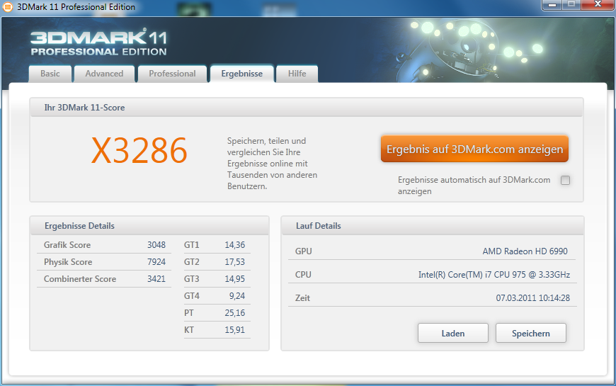 Nur 3DMark11 ruckelt noch.