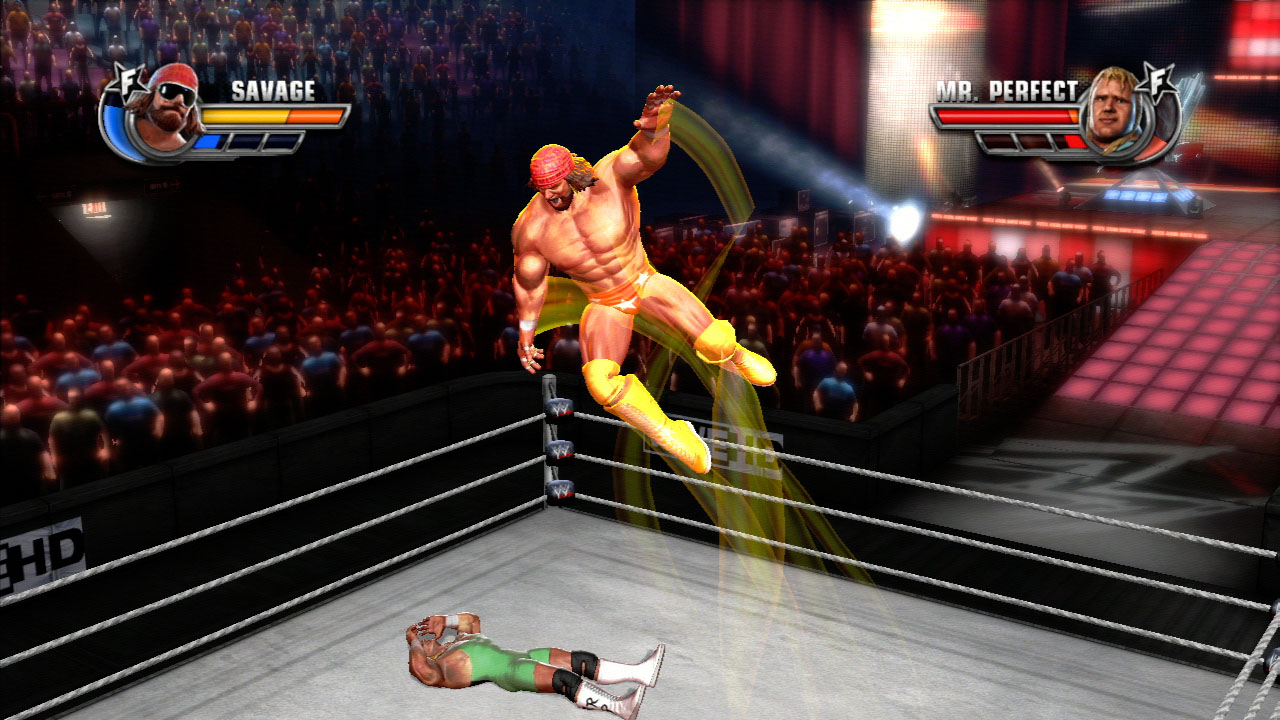 Randy Savage mit seinem Elbow Drop