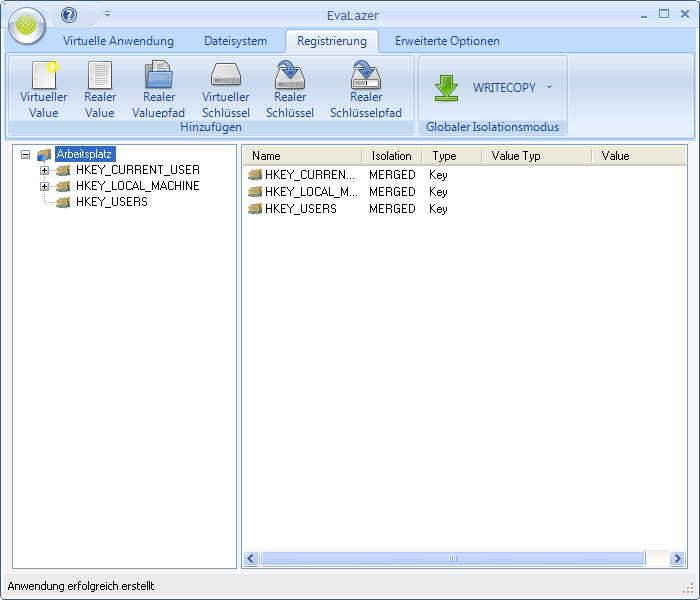 Die Evalazer-Benutzeroberfläche