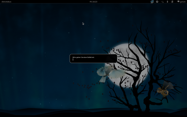 Wie auch beim Vorgänger können Anwendungen über ein Eingabefenster gestartet werden. Allerdings muss der Anwender dessen Namen wissen.