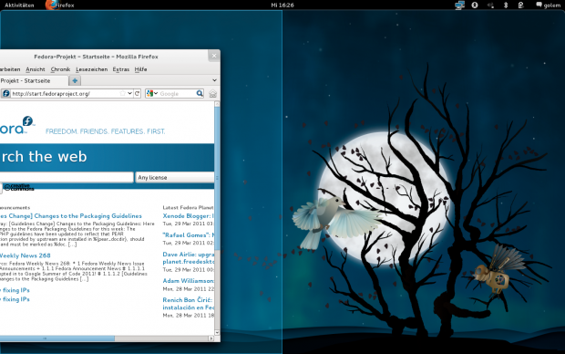 ... beim Ziehen an den Rand... 