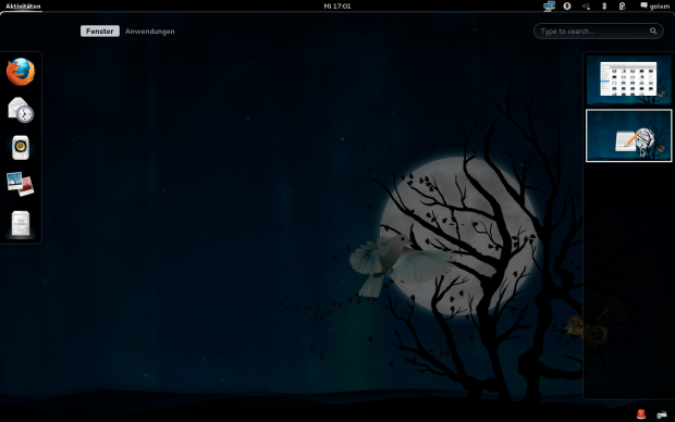 Anwendungen lassen sich öffnen, wenn Starter in einen virtuellen Desktop gezogen werden.