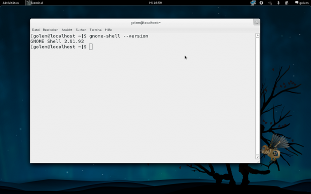 In dieser Gnome-Version ist der Code eingefroren. 