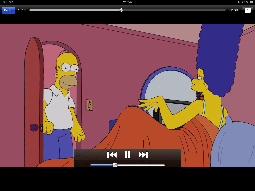 Lokal ist der Balken bis zum Ende gefüllt.